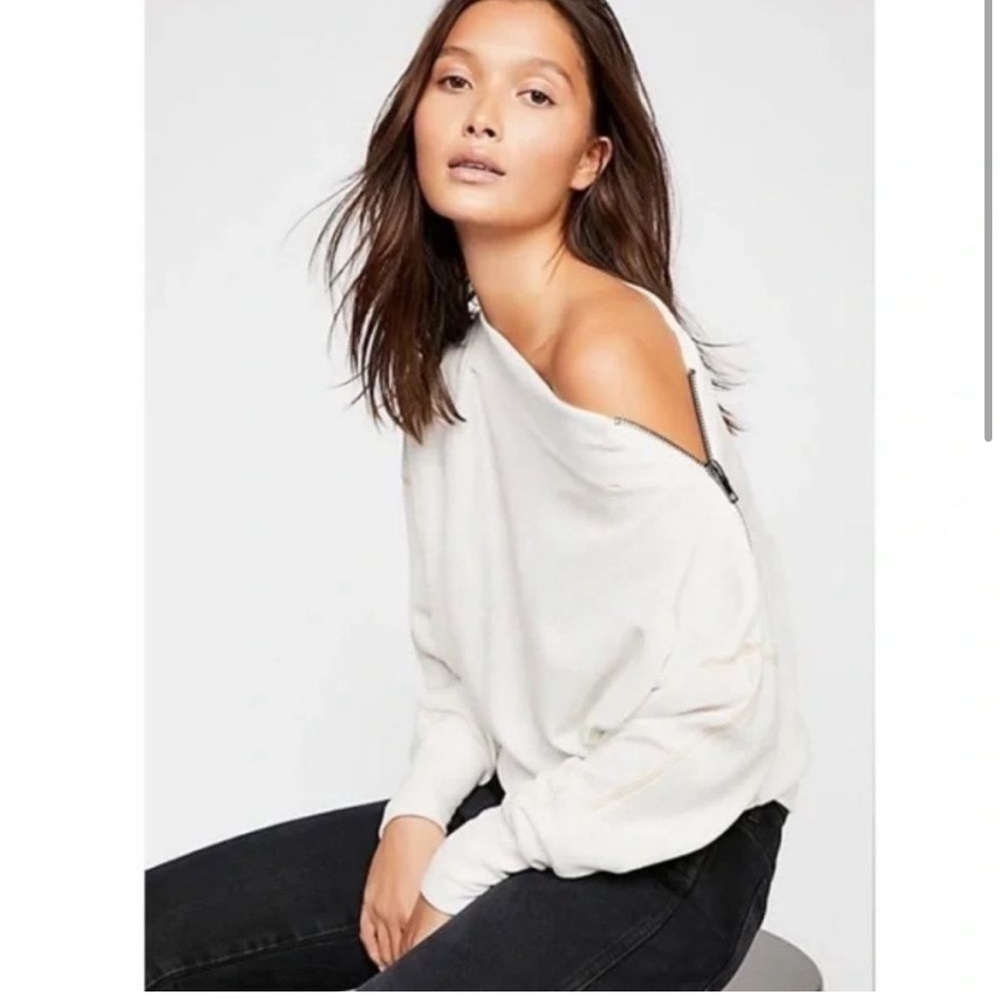 Free people we the free nikala off the shoulder top with zip shoulder